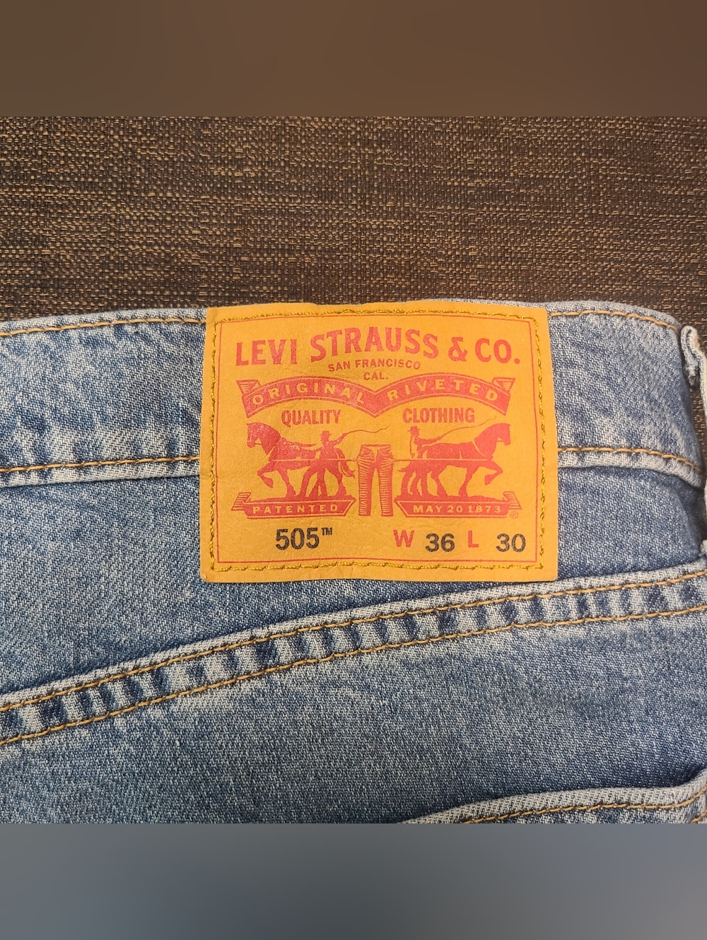 Levi's 505 Jeans Mens 36x30 Blue Classic Straight Fit 100% Cotton Workwear Denim